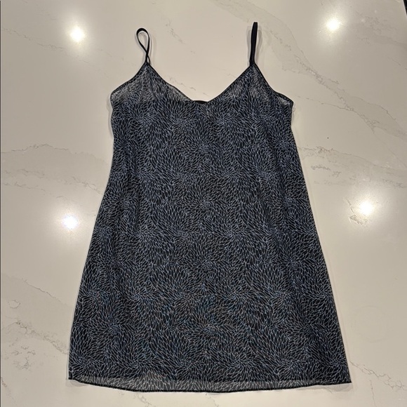 DKNY Sheer Slip Dress | Adjustable Straps | Size Medium | Navy Blue - Picture 1 of 5